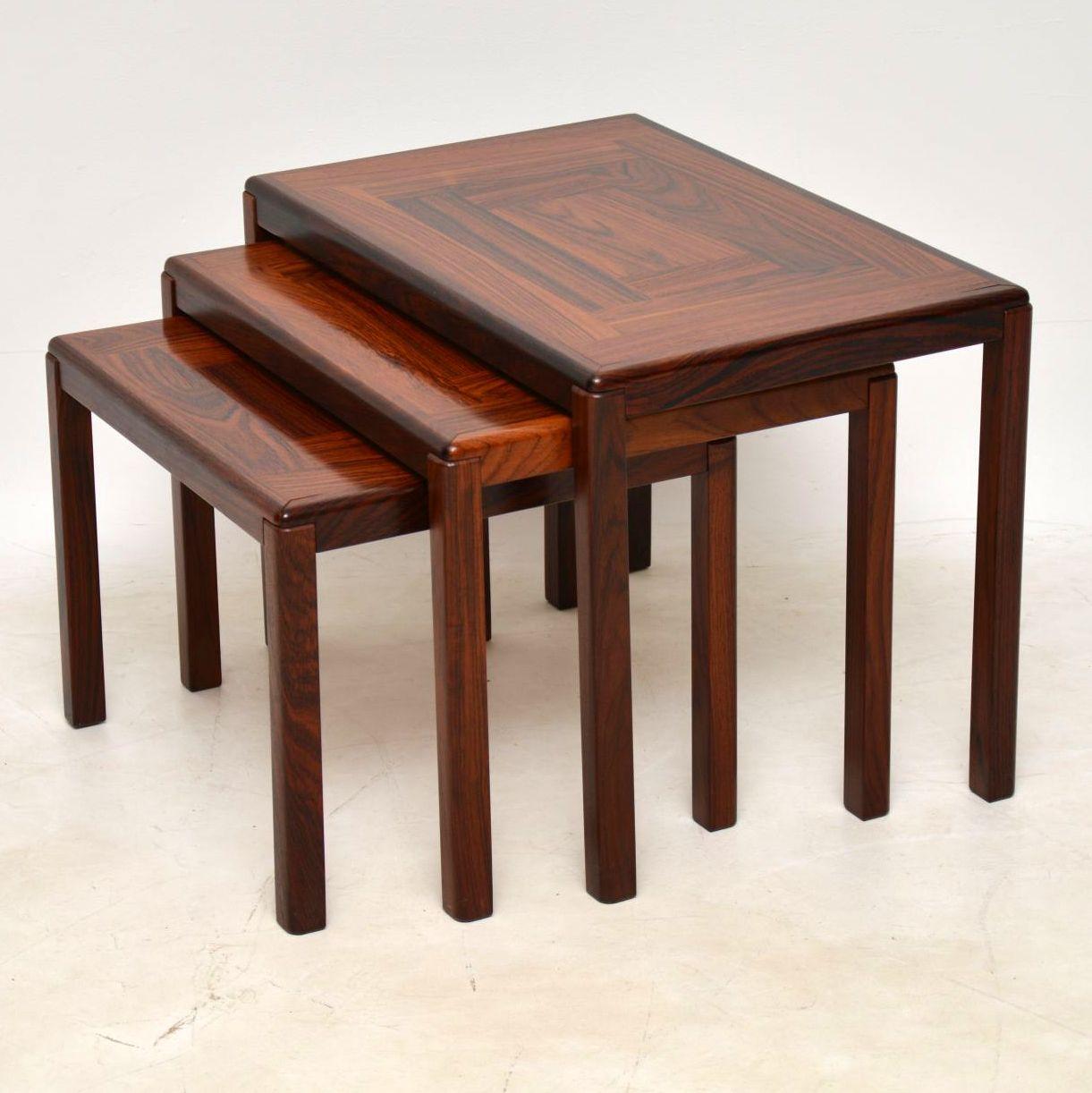 Mid-Century Modern 1960s Danish Wood Nest of Tables