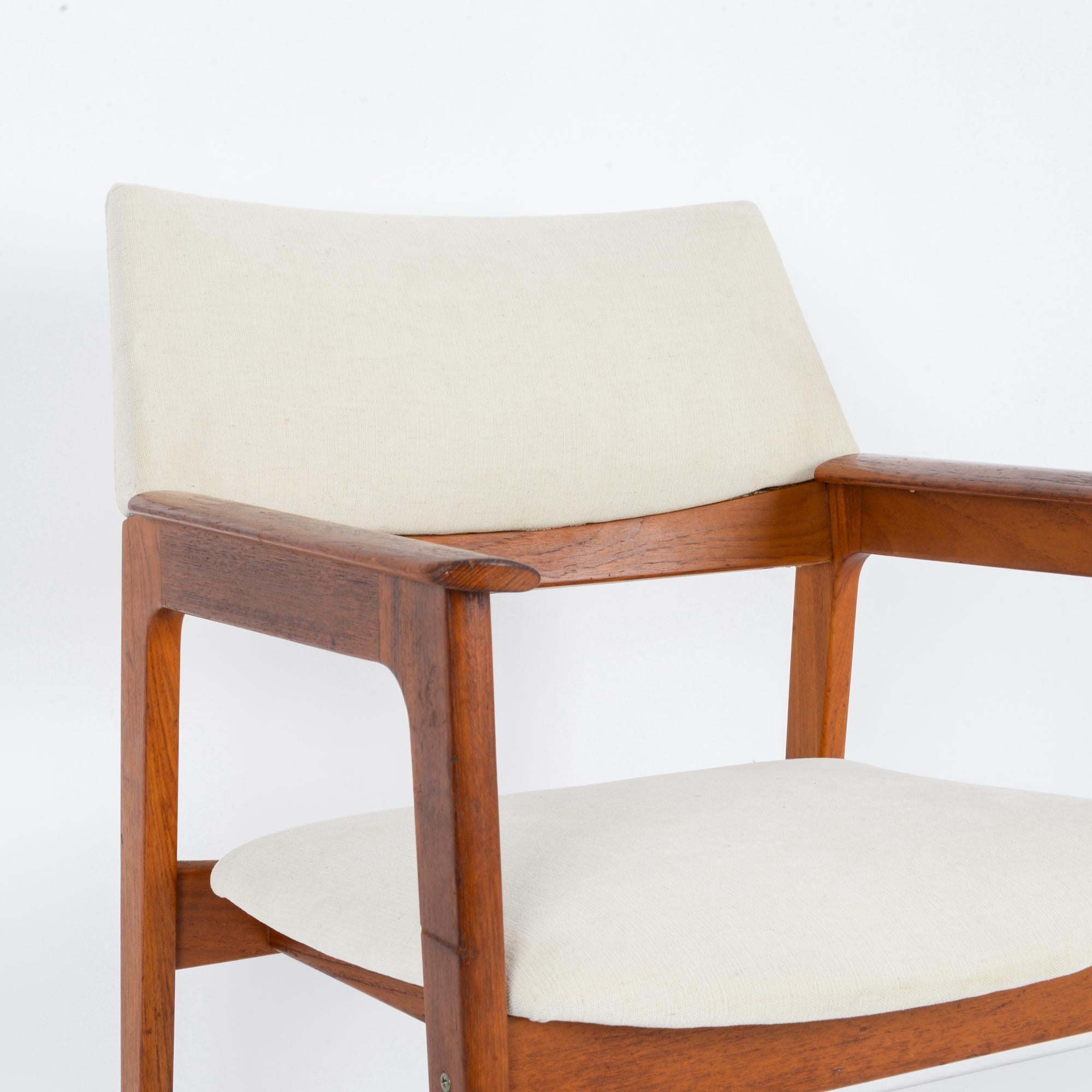 1960s Danish Wooden Armchair with Upholstered Seat and Back For Sale 1