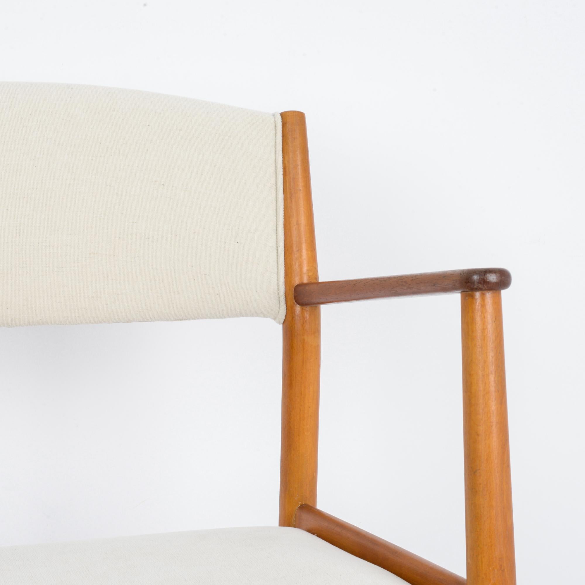 1960s Danish Wooden Armchair with Upholstered Seat and Back For Sale 3