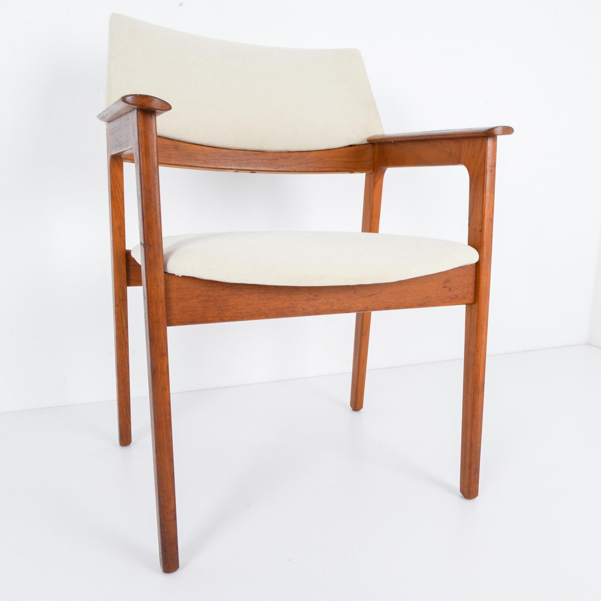 1960s Danish Wooden Armchair with Upholstered Seat and Back For Sale 3