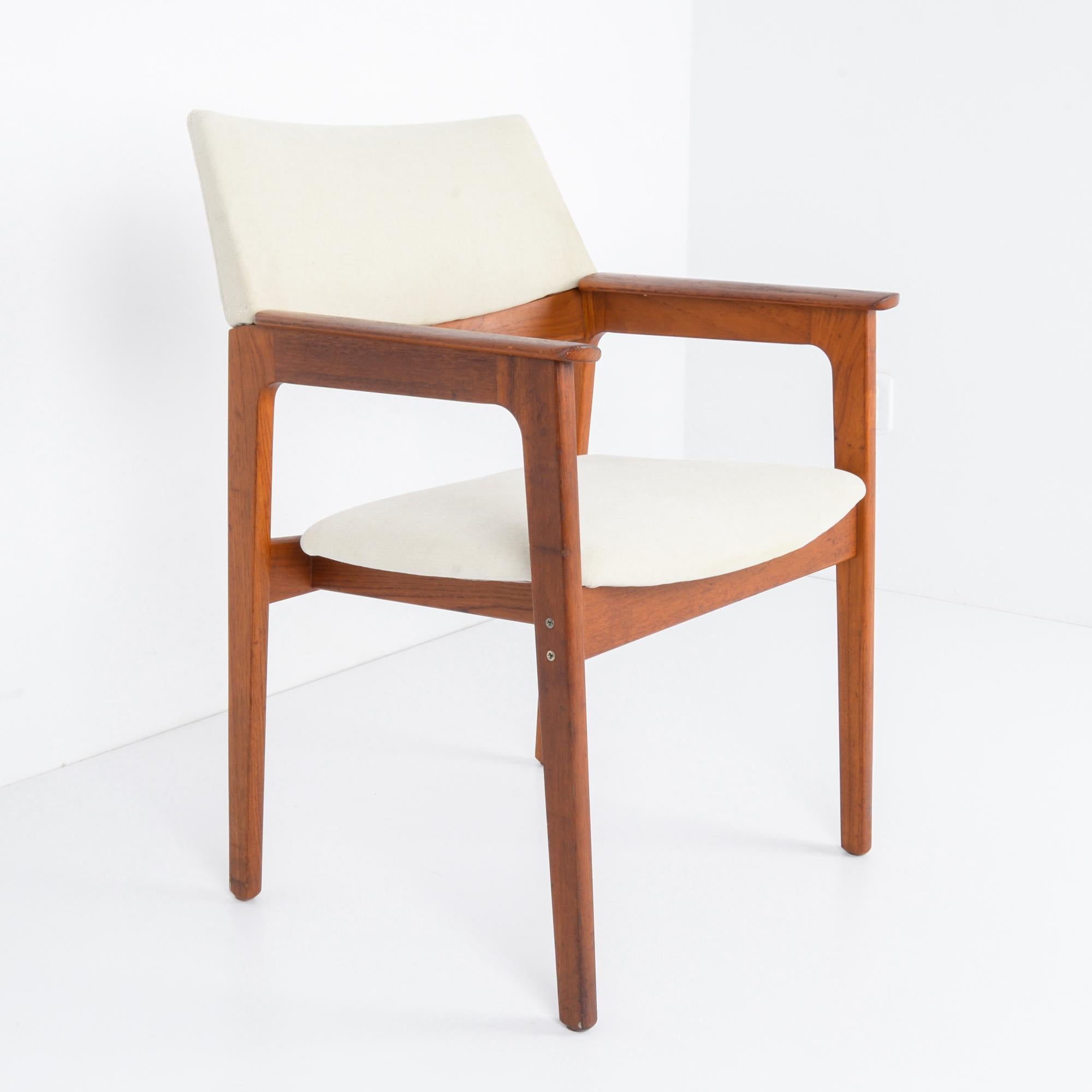 1960s Danish Wooden Armchair with Upholstered Seat and Back For Sale 4