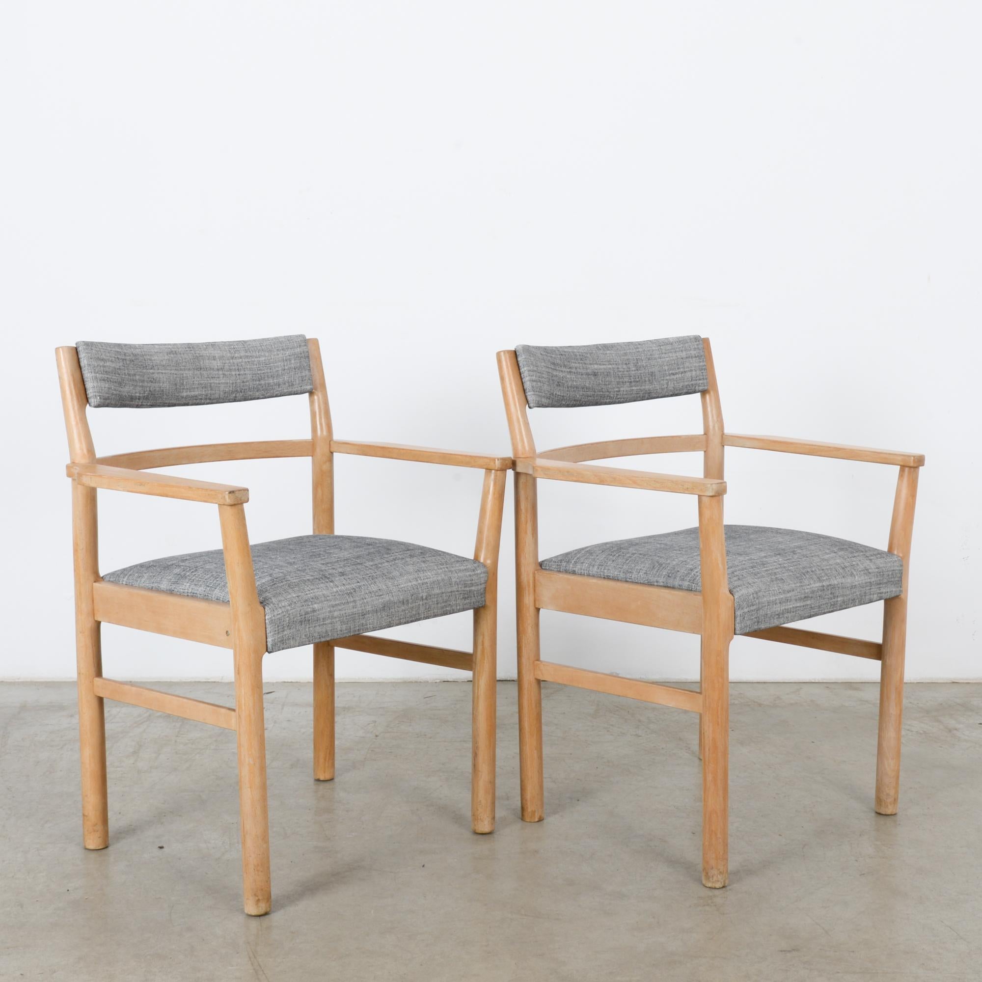 Mid-Century Modern 1960s Danish Wooden Armchairs, a Pair