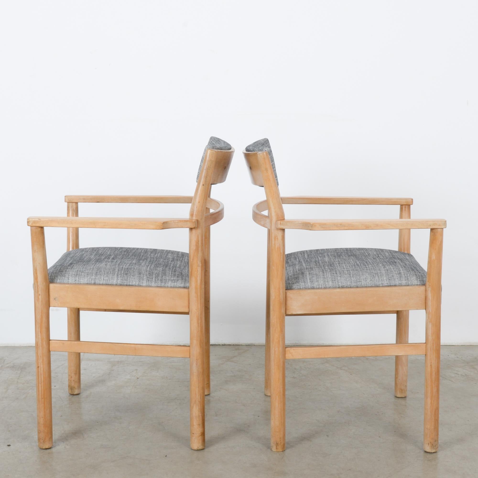 1960s Danish Wooden Armchairs, a Pair In Good Condition In High Point, NC