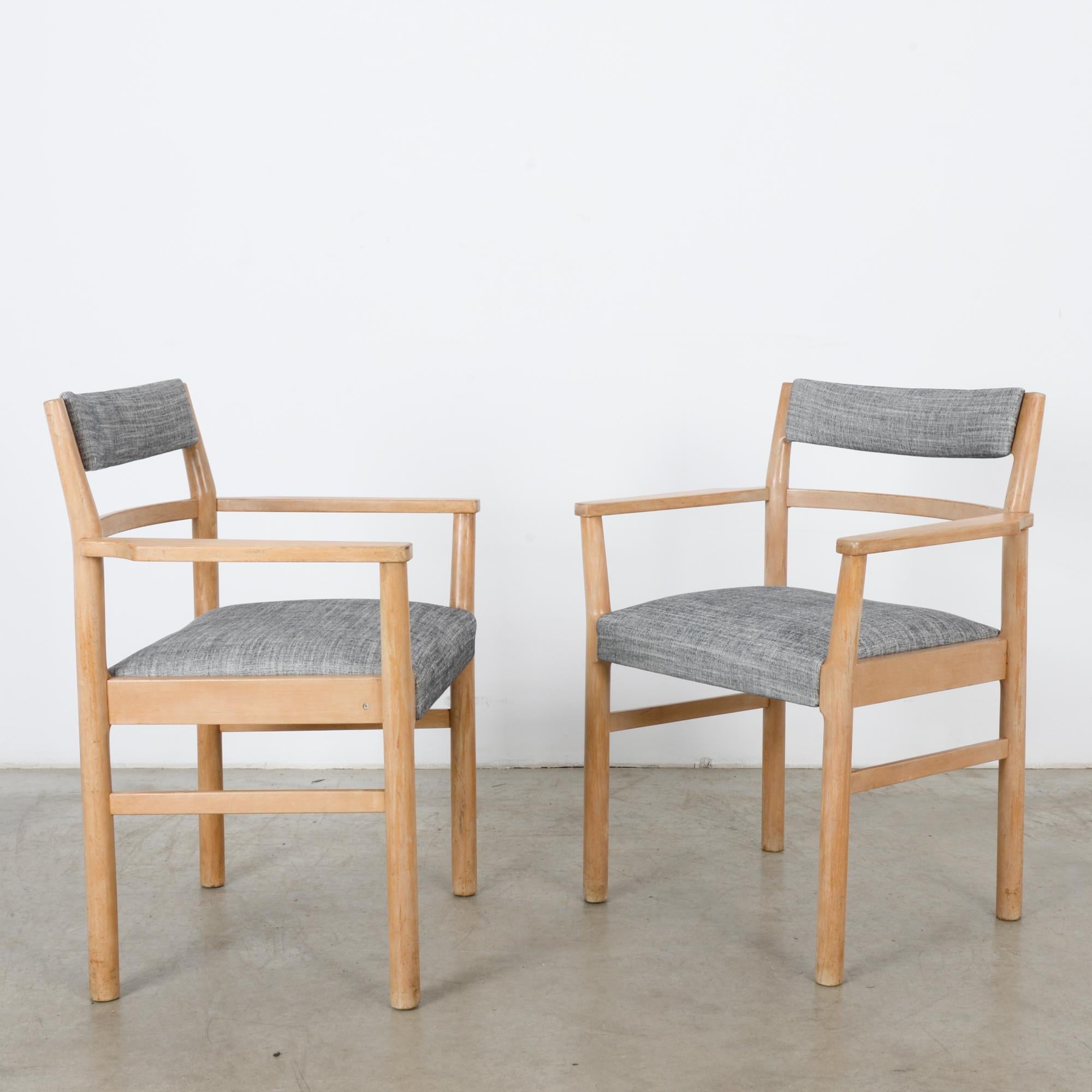 Mid-20th Century 1960s Danish Wooden Armchairs, a Pair