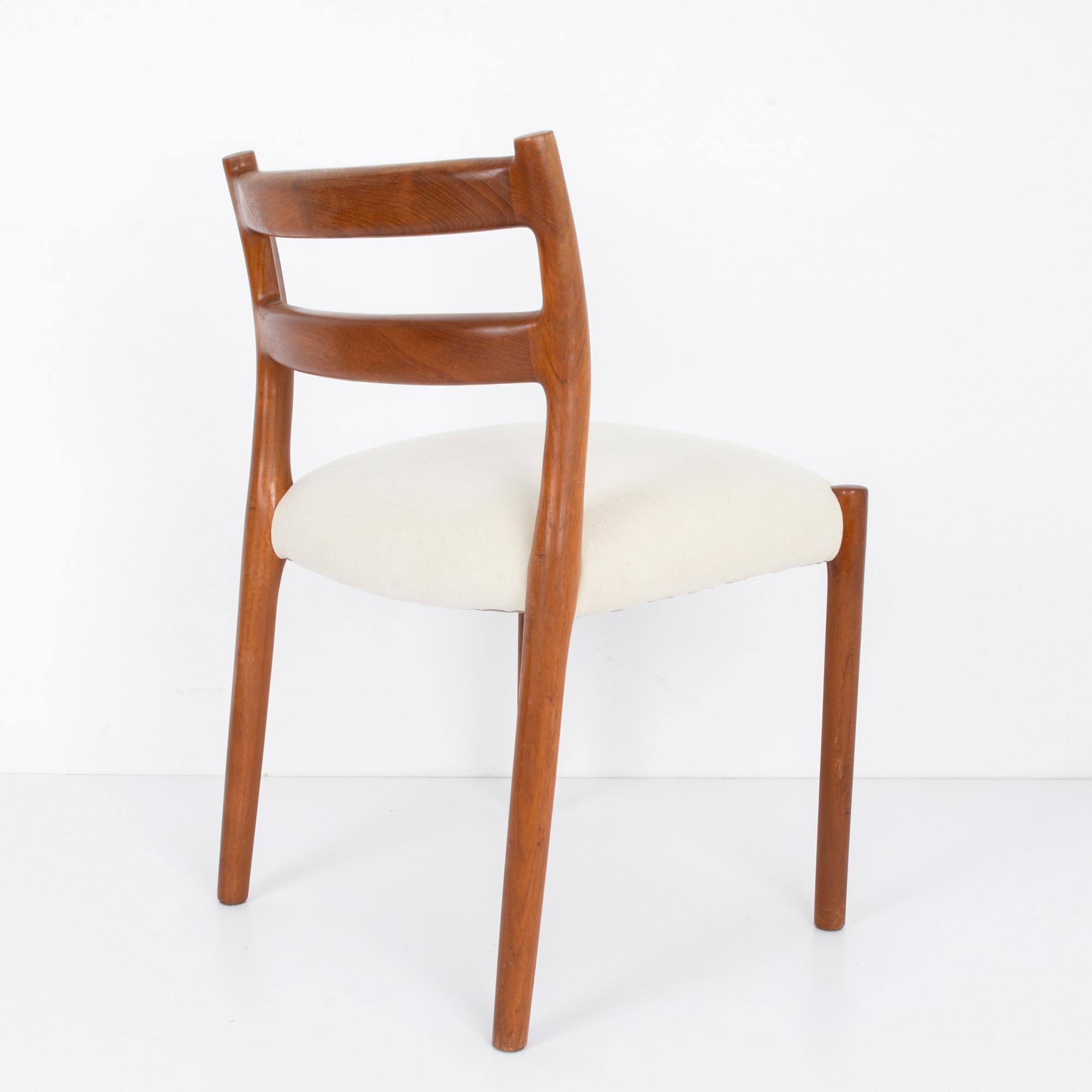 20th Century 1960s Danish Wooden Chair with Upholstered Seat For Sale