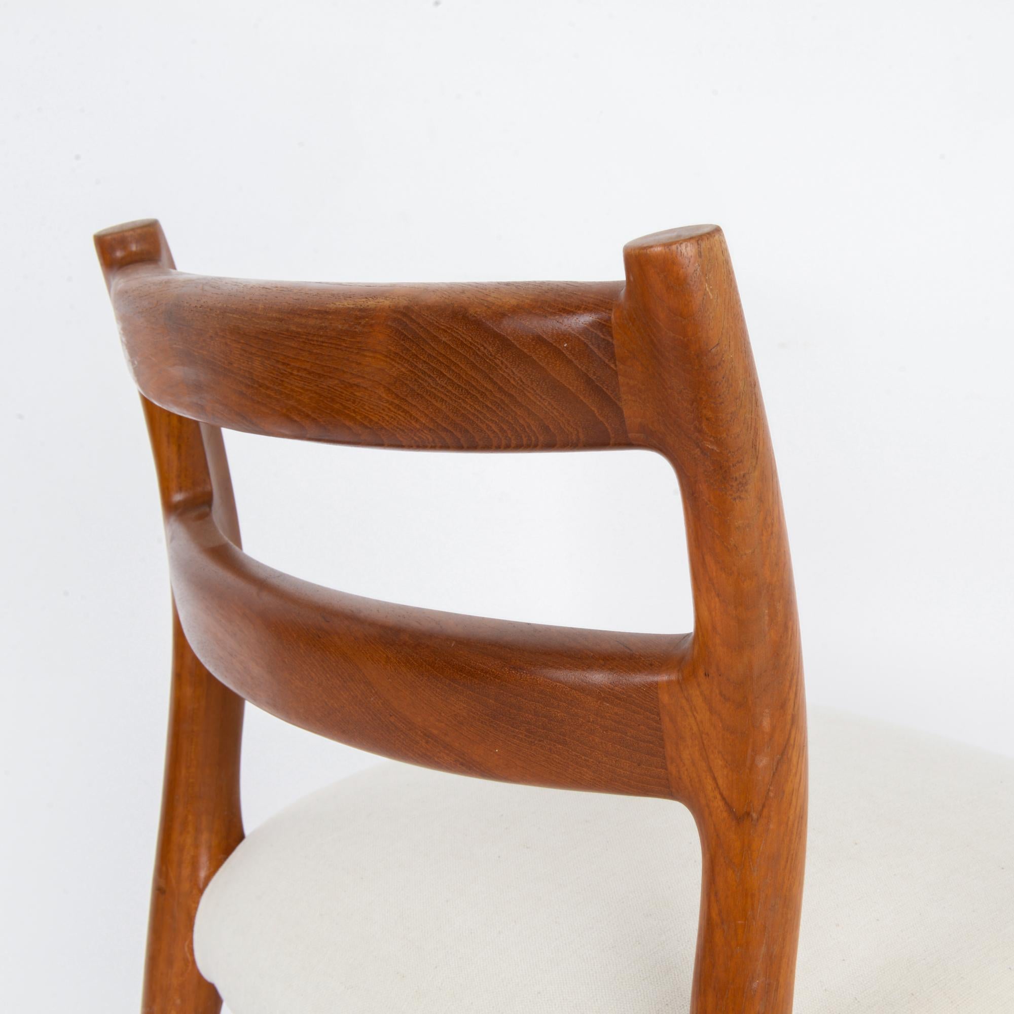 Upholstery 1960s Danish Wooden Chair with Upholstered Seat For Sale