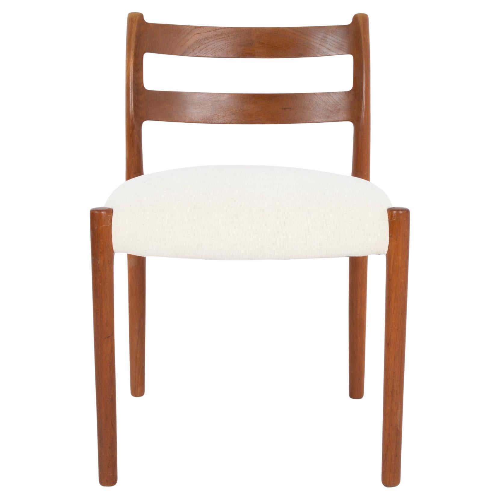 1960s Danish Wooden Chair with Upholstered Seat For Sale