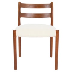 1960s Danish Wooden Chair with Upholstered Seat