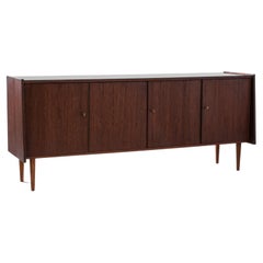 1960s Danish Wooden Sideboard with Glass Top