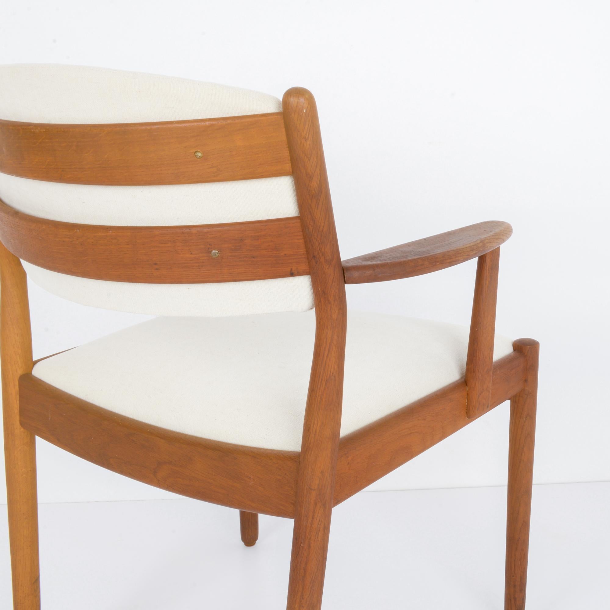 Mid-20th Century 1960s Danish Wooden Upholstered Armchair