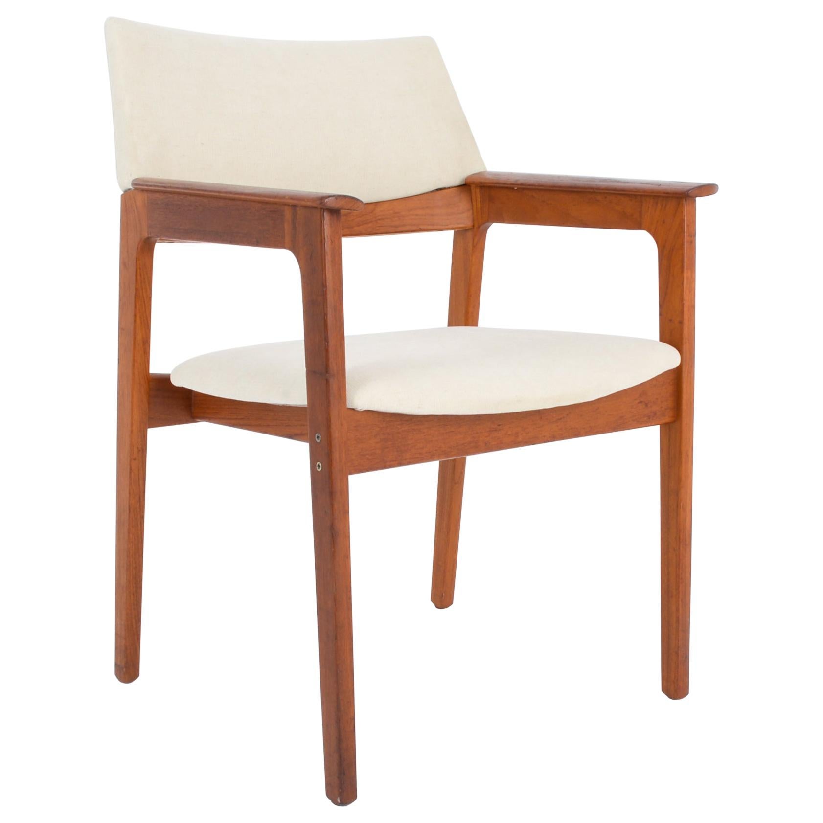 1960s Danish Wooden Upholstered Armchair