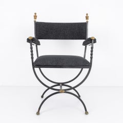 1960s Danish Wrought Iron Upholstered Side Chair
