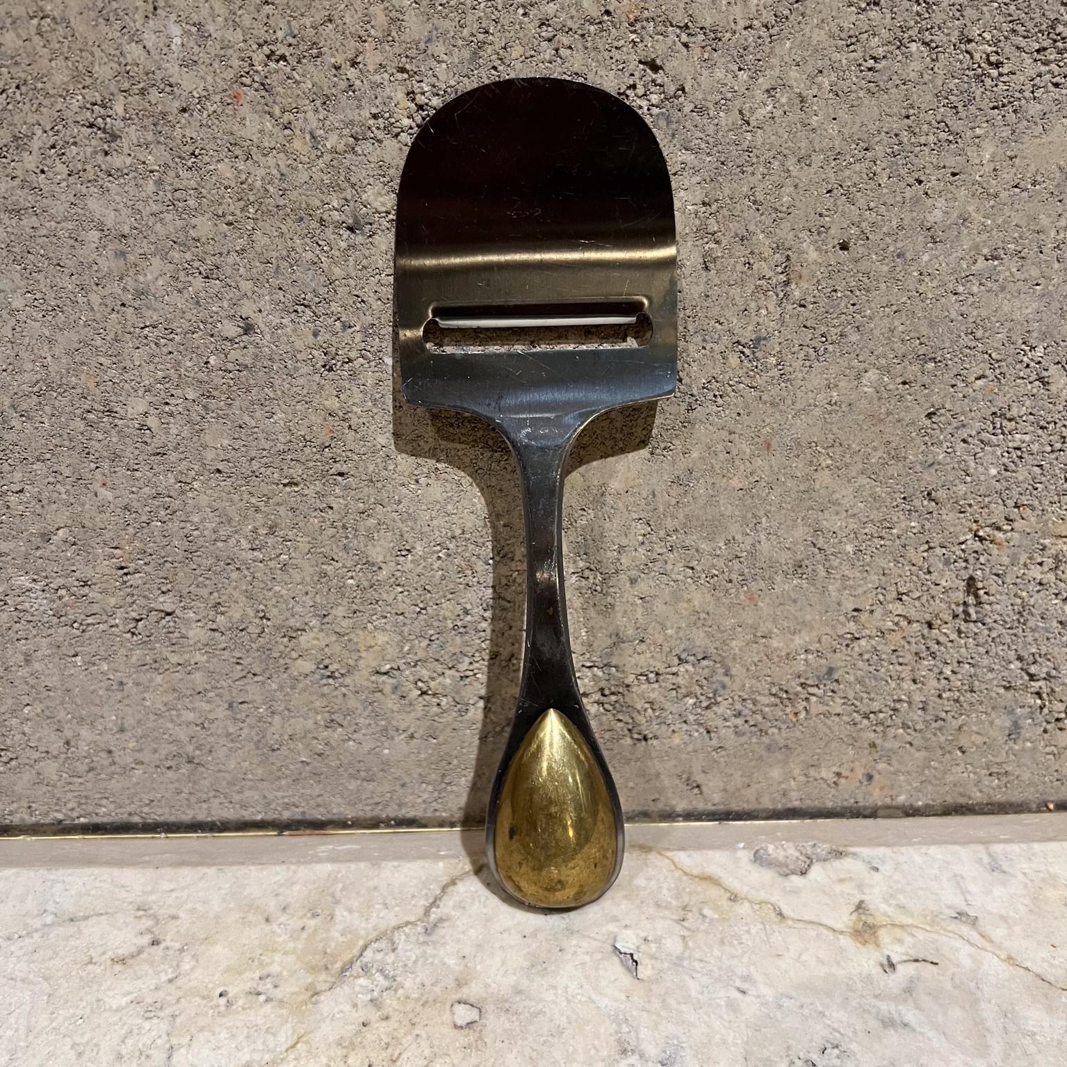 Japanese 1960s Dansk Brass Stainless Cheese Slicer Japan For Sale