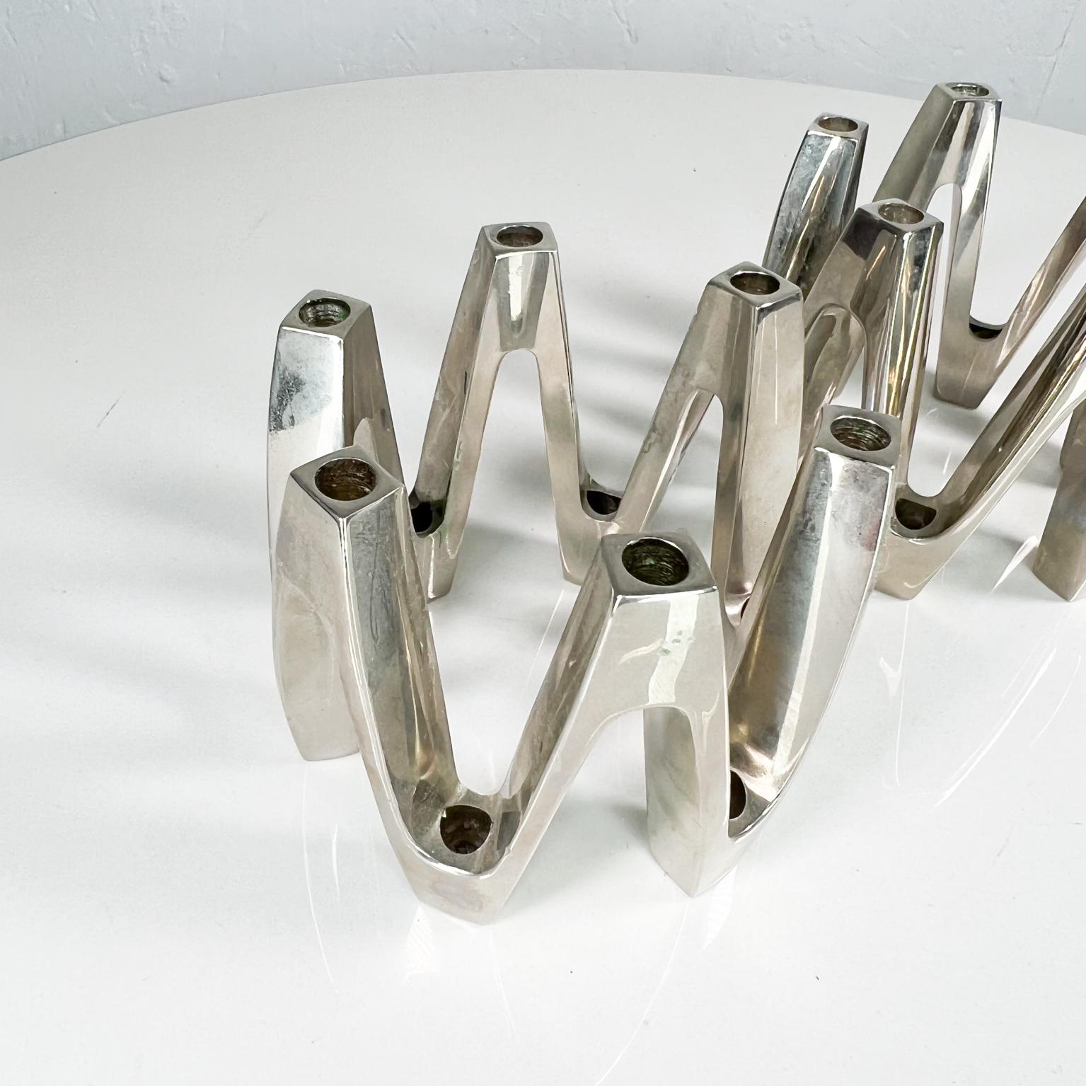 Mid-Century Modern 1960s Modernist Crown Silver Candle Holders by Jens Quistgaard Dansk Design