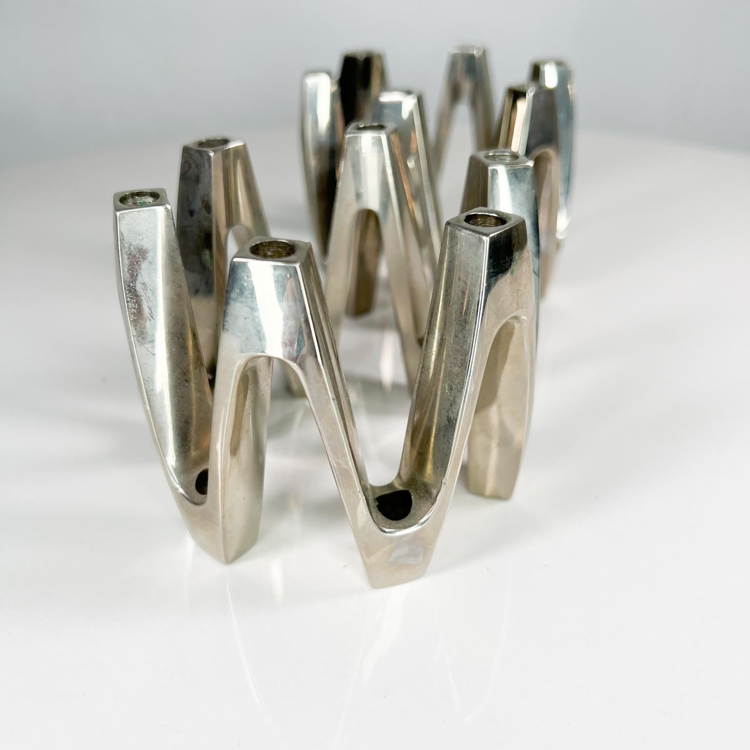 Danish 1960s Modernist Crown Silver Candle Holders by Jens Quistgaard Dansk Design