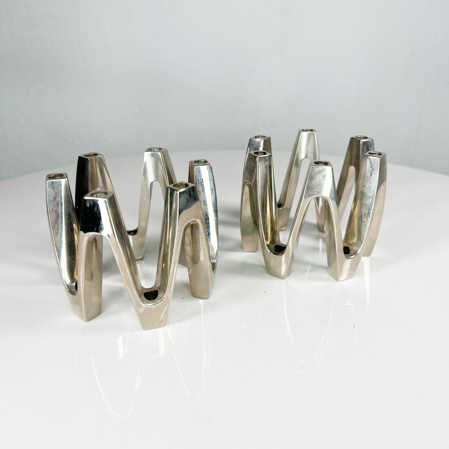 Mid-20th Century 1960s Modernist Crown Silver Candle Holders by Jens Quistgaard Dansk Design