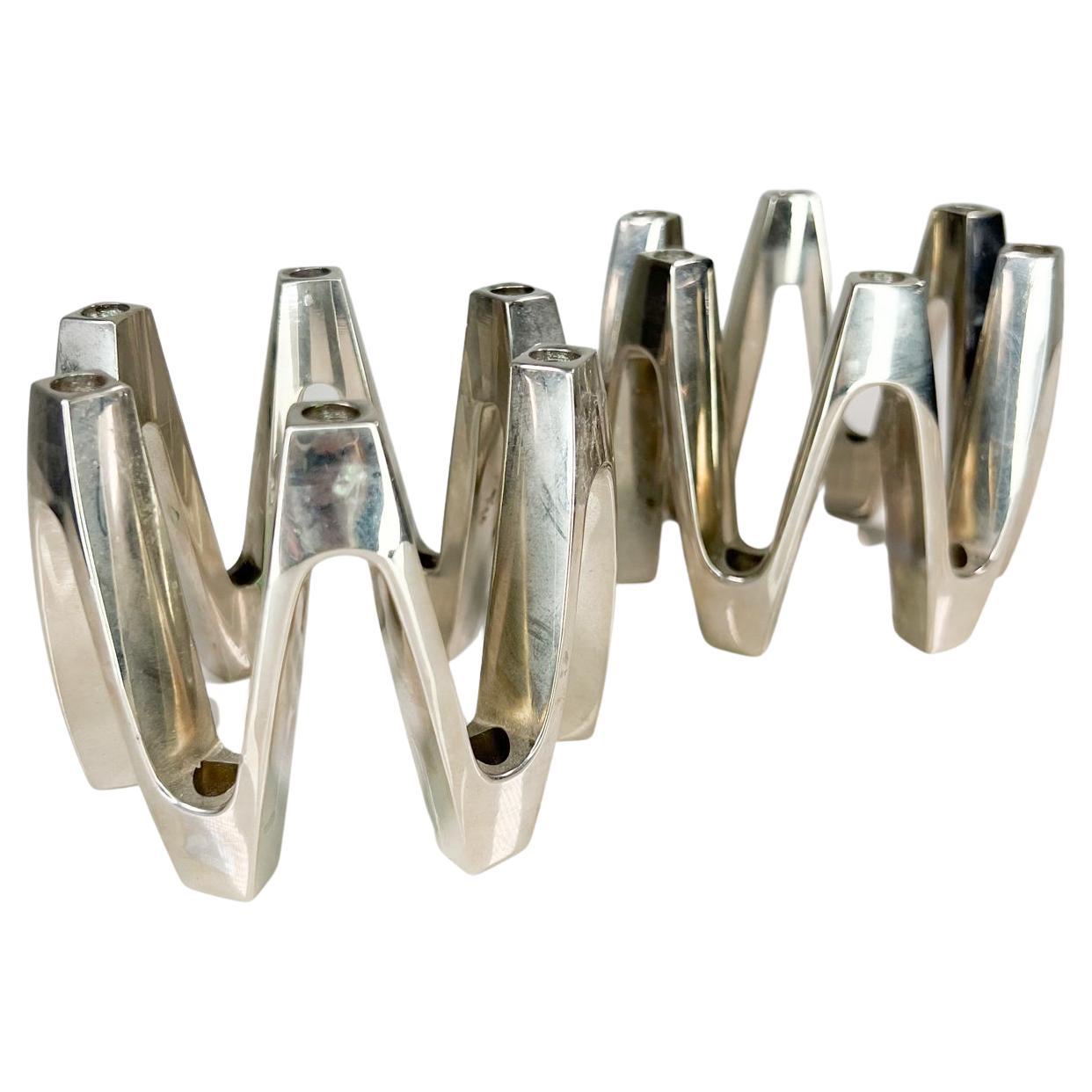 1960s Modernist Crown Silver Candle Holders by Jens Quistgaard Dansk Design