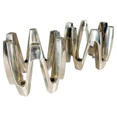 1960s Modernist Crown Silver Candle Holders by Jens Quistgaard Dansk Design