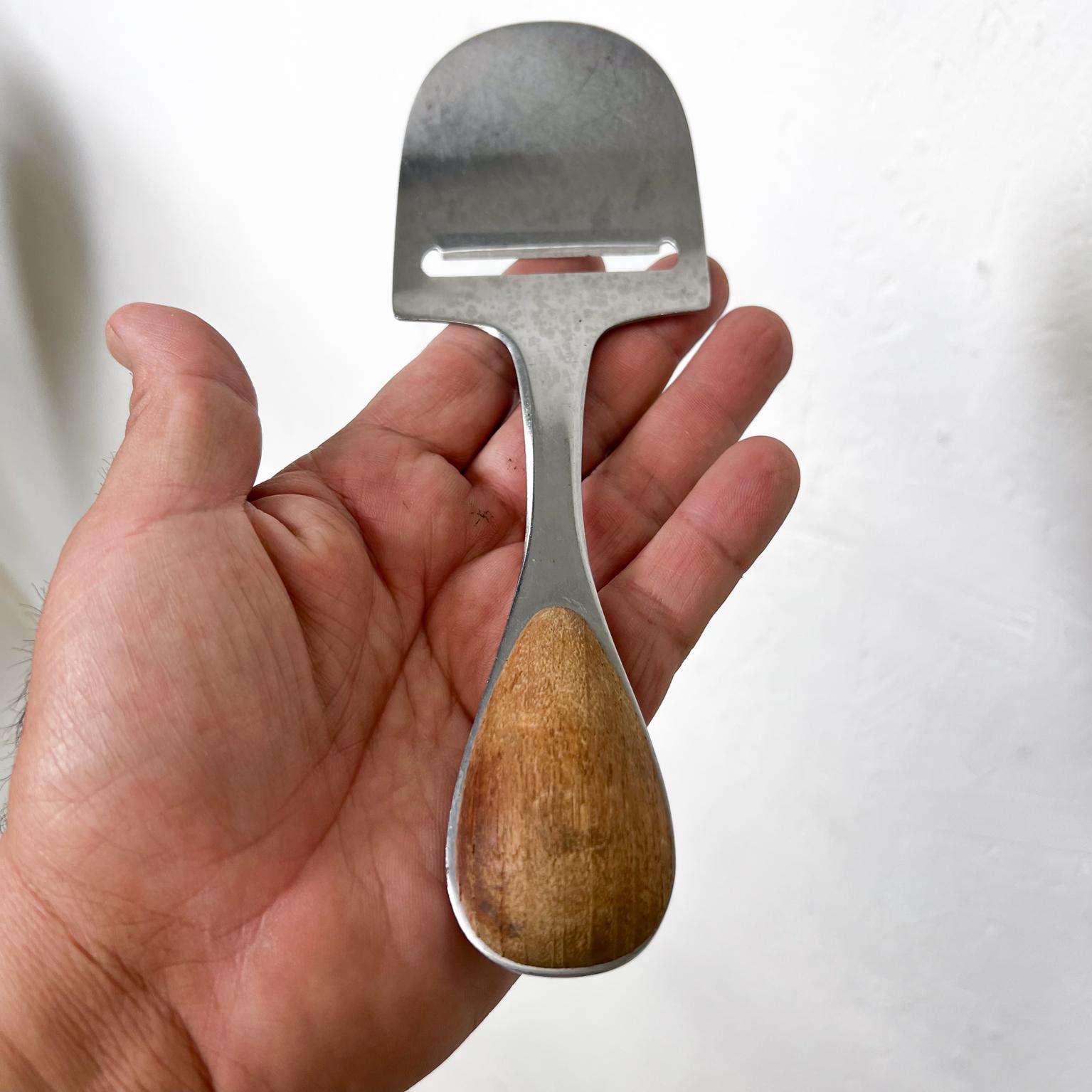 Stainless Steel 1960s Dansk Designs Cheese Slicer Teak Wood Vivianna Torun Denmark