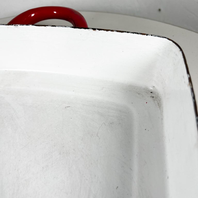 1960s Dansk International Baking Dish Red Enamelware Casserole