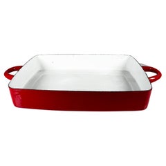 1960s Dansk International Baking Dish Red Enamelware Casserole Indonesia