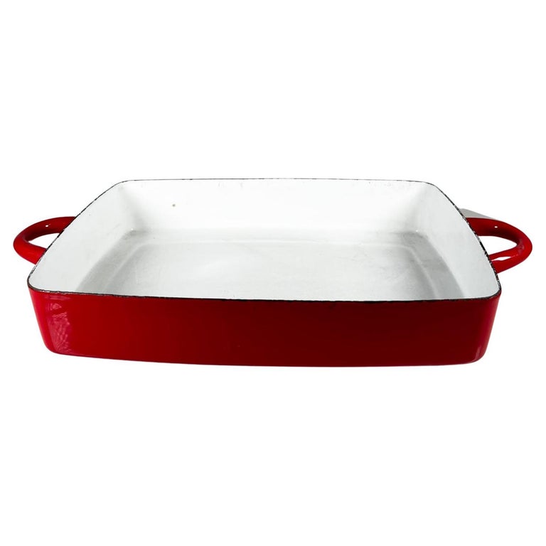 1960s Dansk International Baking Dish Red Enamelware Casserole