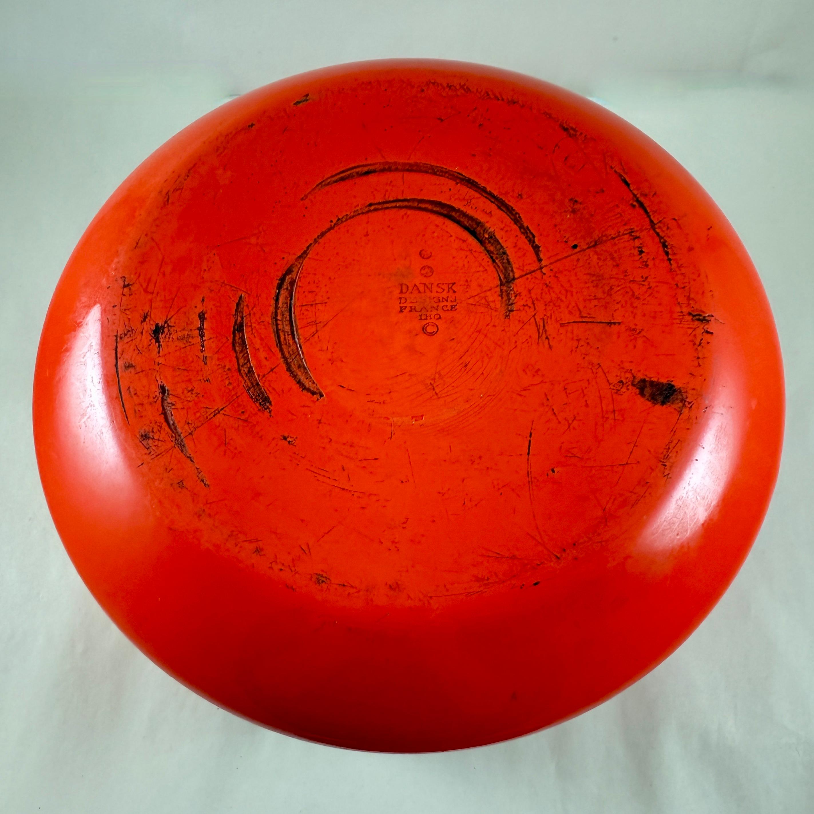 1960s Dansk Kobenstyle Red 8 Qt Enamel on Steel Stock Pot For Sale 4