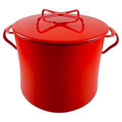 1960er Dansk Kobenstyle Rot 8 Qt Emaille auf Stahl auf Lager Topf, Dansk Kobenstyle