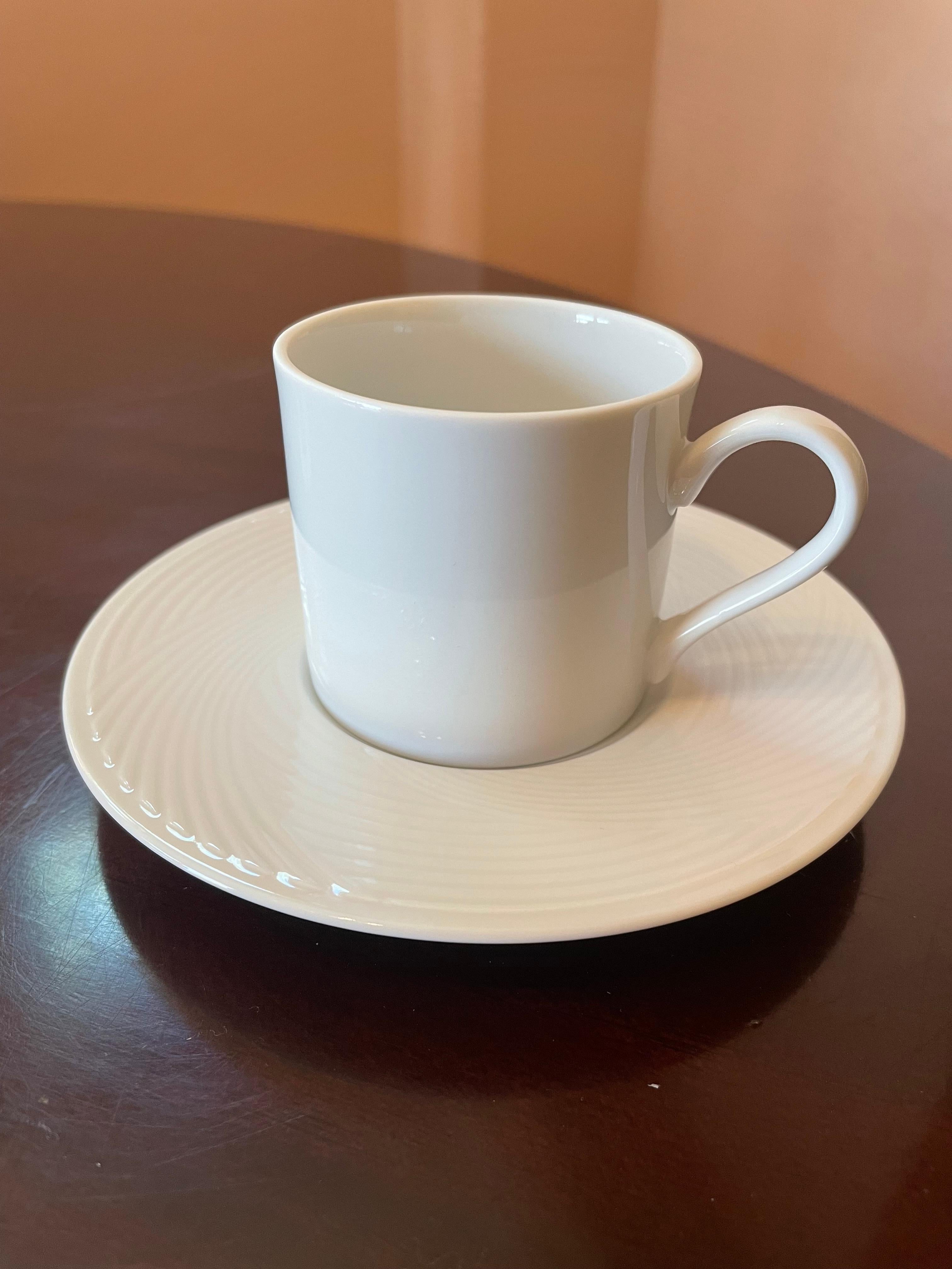 Mid-Century Modern 1960s Dansk Porcelain Demitasse Cups and Saucers - Set of 8 For Sale