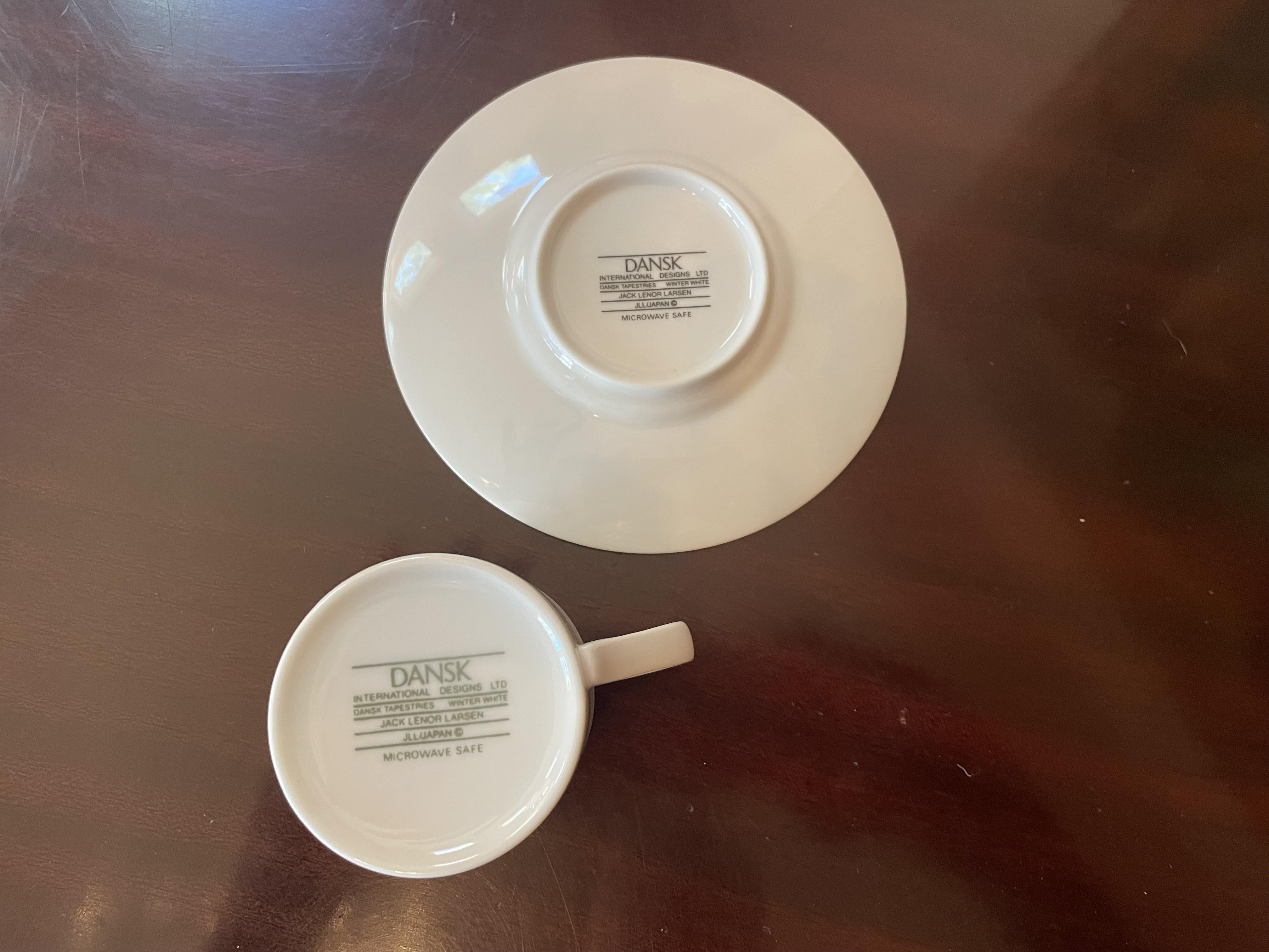 Japanese 1960s Dansk Porcelain Demitasse Cups and Saucers - Set of 8 For Sale