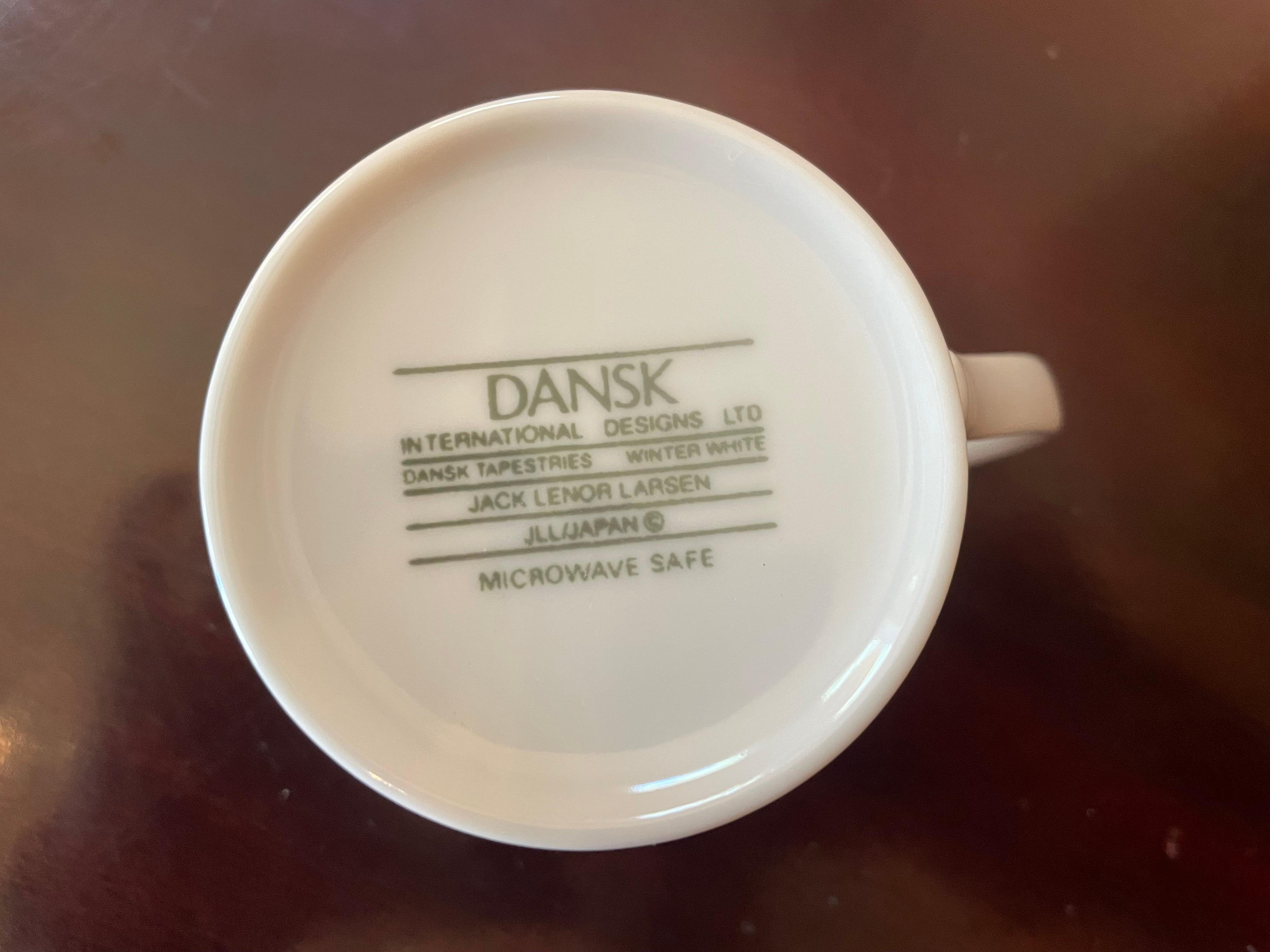 1960s Dansk Porcelain Demitasse Cups and Saucers - Set of 8 In Excellent Condition For Sale In Austin, TX