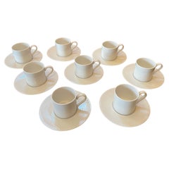 Juego de 8 tazas y platillos de porcelana Dansk de los años 60