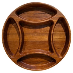 Plato de servicio de 5 secciones de teca Dansk de los años 60 Jens Quistgaard