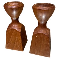 1960s Dansk Teak Candle Holders by Jens Quistgaard