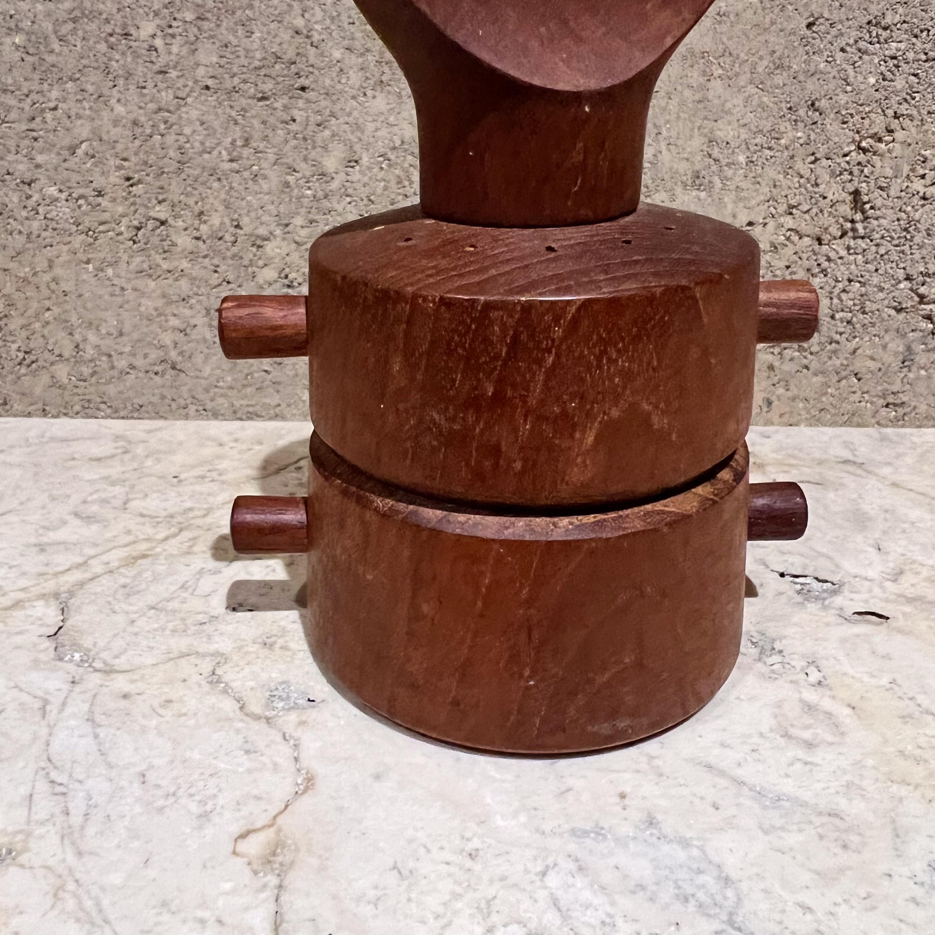 1960s Dansk Teak Eyelet Salt Pepper Mill Jens Quistgaard Denmark In Good Condition In Chula Vista, CA