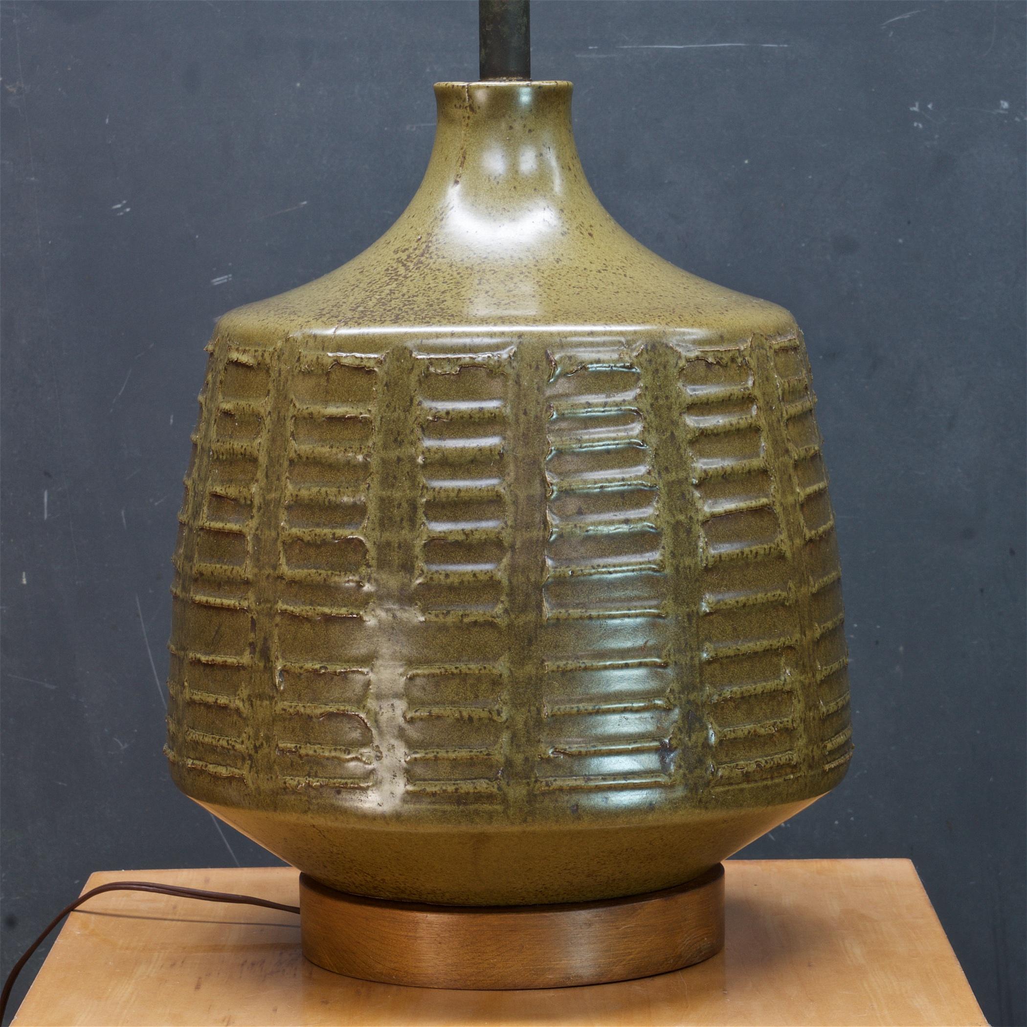 American 1960s David Cressey Pro Artisan Stoneware Lamp Mid-Century California Design For Sale