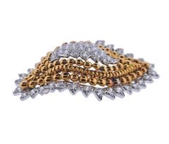 David Webb Broche en or et platine avec diamants des années 1960