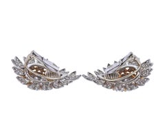 1960s David Webb Diamond Platinum Gold Earrings