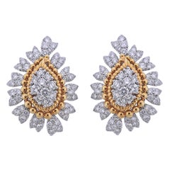 1960s David Webb Diamond Platinum Gold Earrings