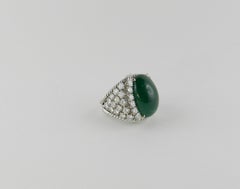 1960s David Webb Emerald, Diamond and Platinum Ring