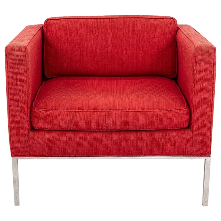 1960 Davis Allen y Gordon Bunshaft de SOM Silla Club Lounge de acero inoxidable en venta