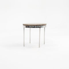 Table d'appoint ronde Davis Allen et Gordon Bunshaft des années 1960, en acier inoxydable avec plateau en marbre