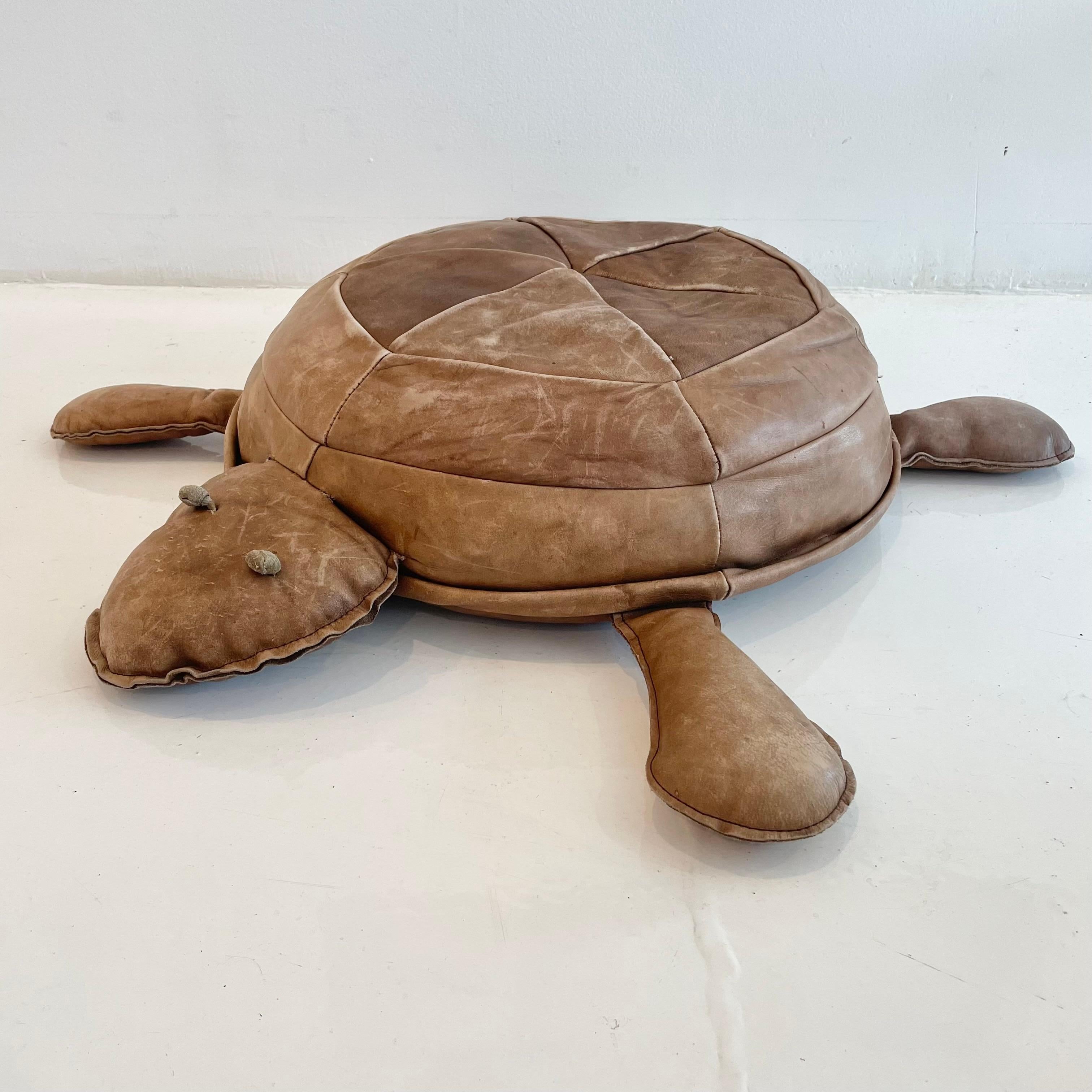 leather turtle ottoman