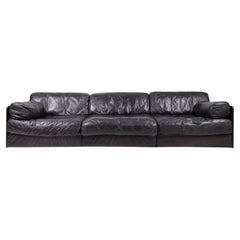 1960s De Sede Sofa in Black Leather – Swiss Craftsmanship with Timeless Elegance