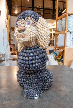 Scultura decorativa per cani degli anni '60 realizzata con conchiglie Nature
