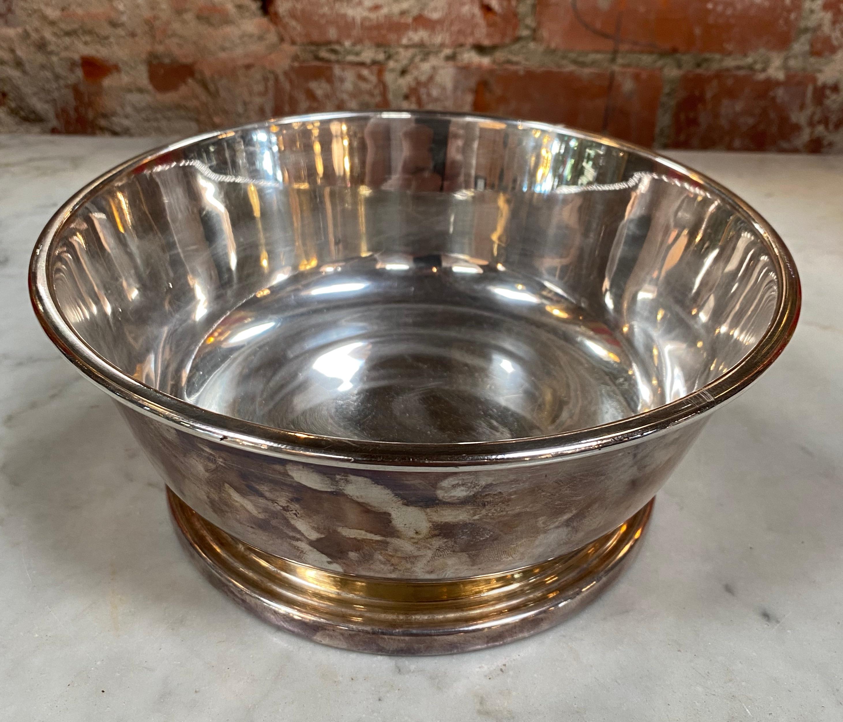 Silver Plate 1960s Decorative Italian Bowl For Sale