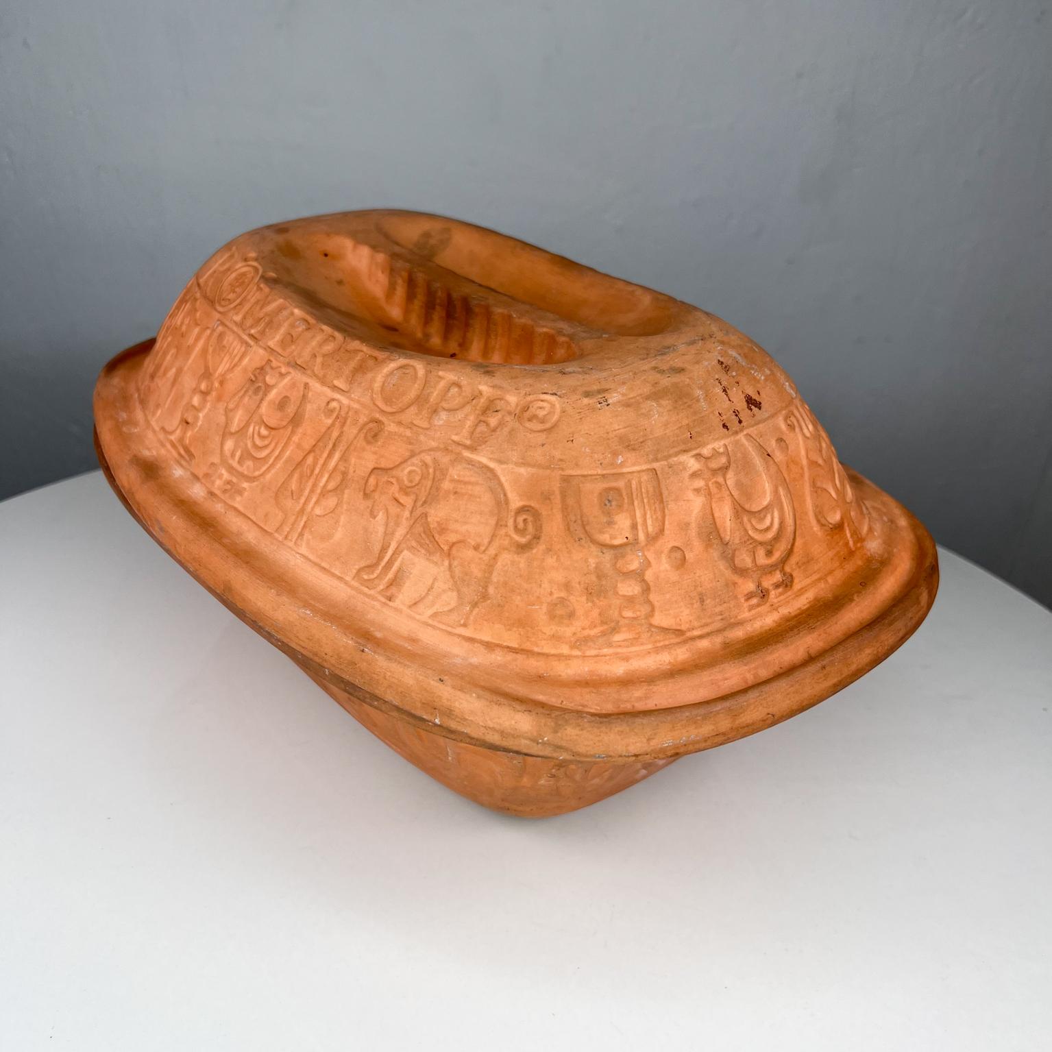 Mid-Century Modern 1960s Decorative Terracotta Baker Casserole Romertopf  W Germany