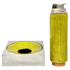 Cendrier et briquet en émail Del Campo des années 1960