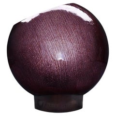 1960s Del Campo Italian bronze and iridescent purple enamel spherical vase 