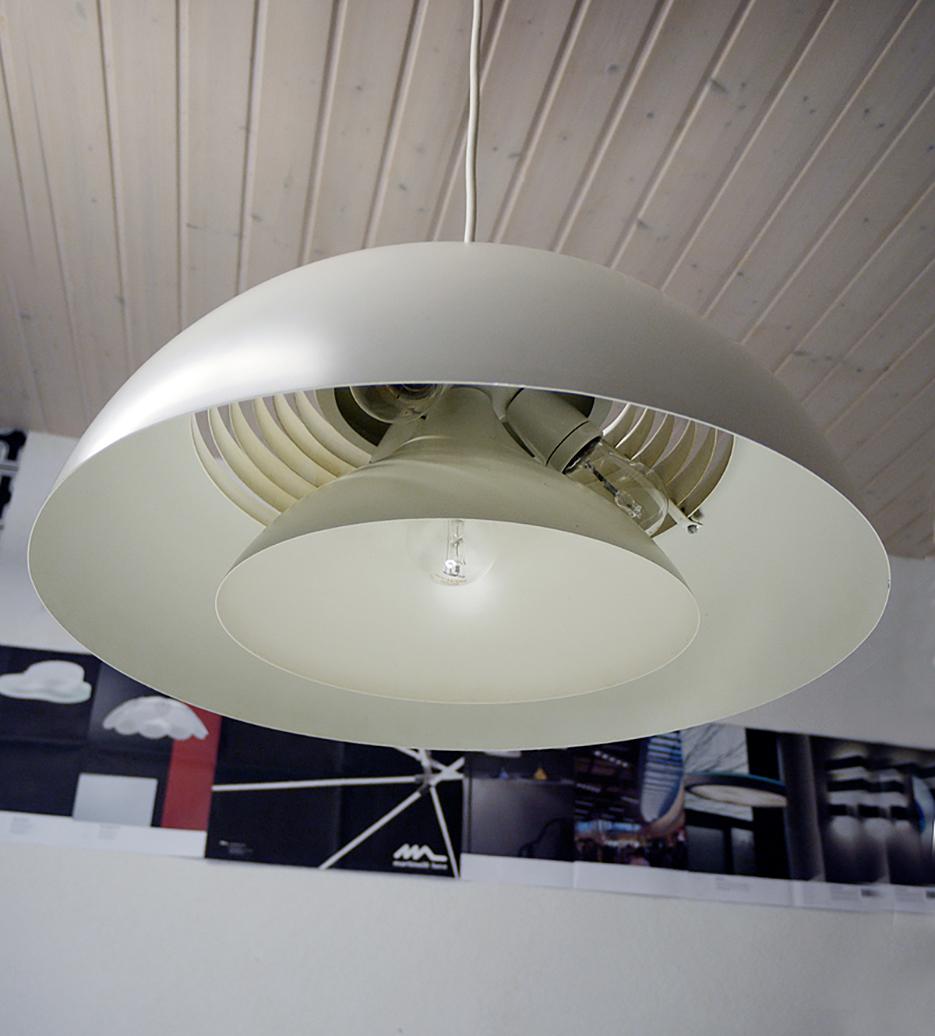 Lacquered 1960s Denmark Louis Poulsen AJ Royal White Pendant Lamp by Arne Jacobsen For Sale